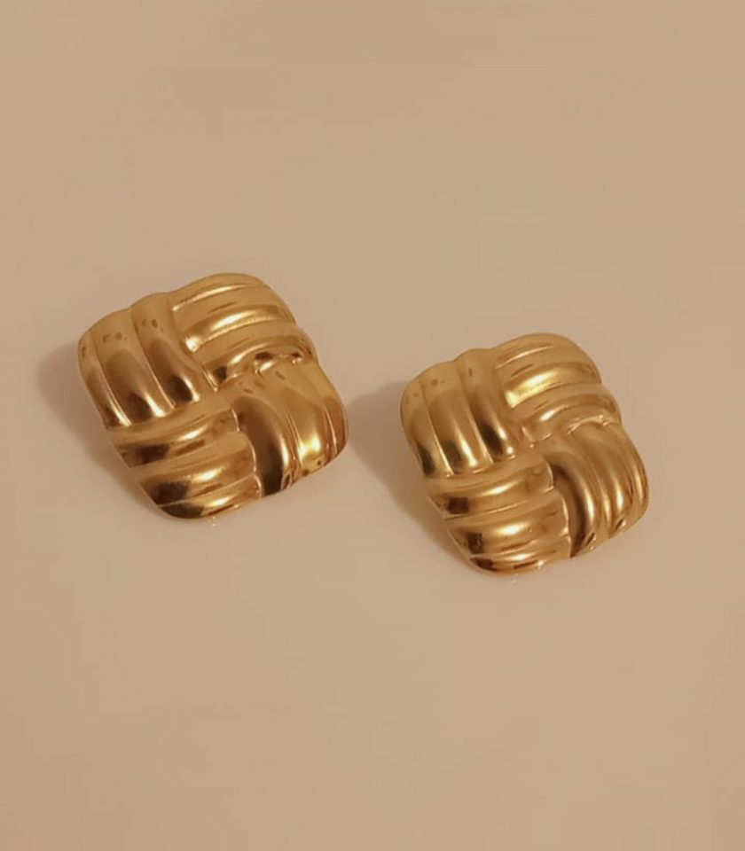 Boucles d'oreilles carrées en acier inoxydable
