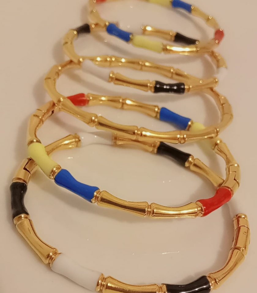Bracelets sous forme d'OS en couleur en acier inoxydable