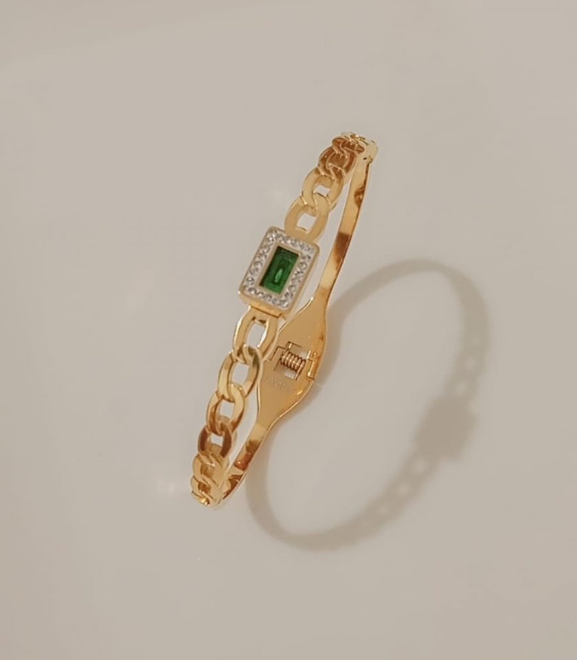 Bracelets quartier vert strass