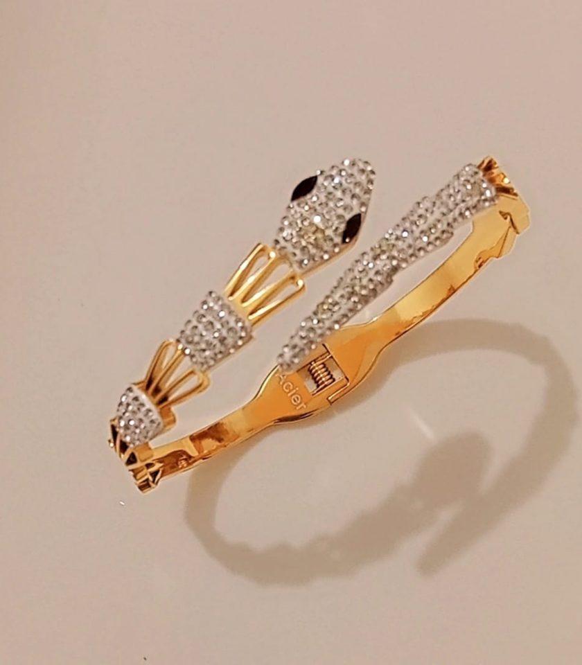 Bracelet serpent strass en acier inoxydable
