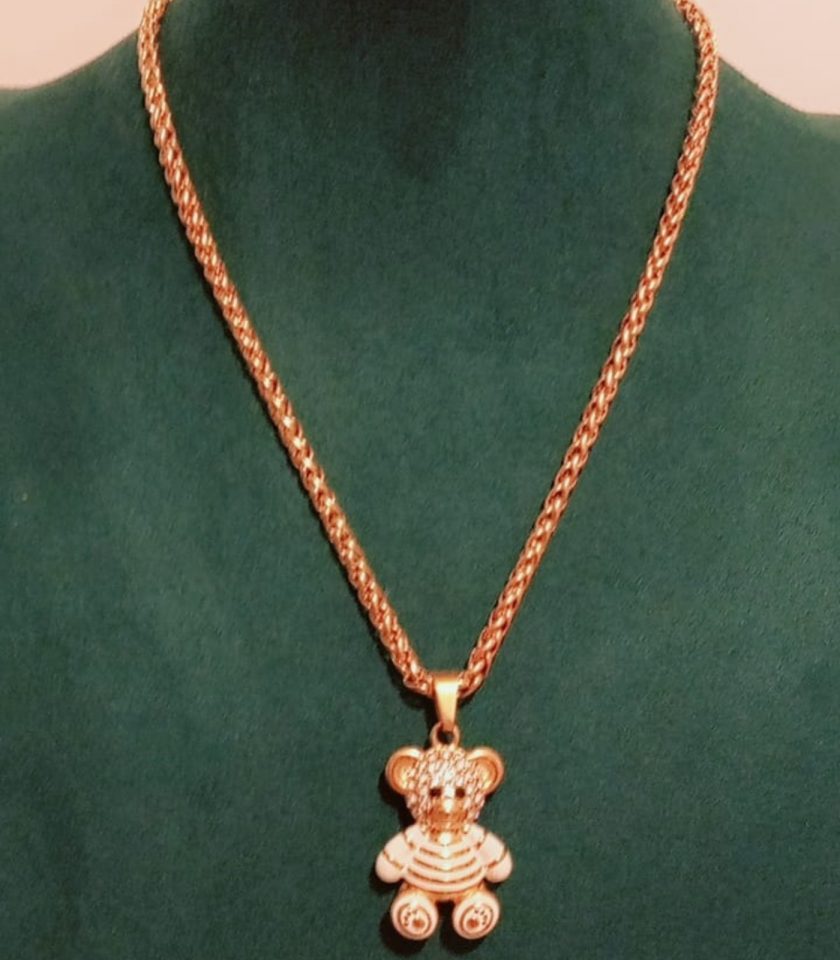 Collier sous forme de Nounours en acier inoxydable