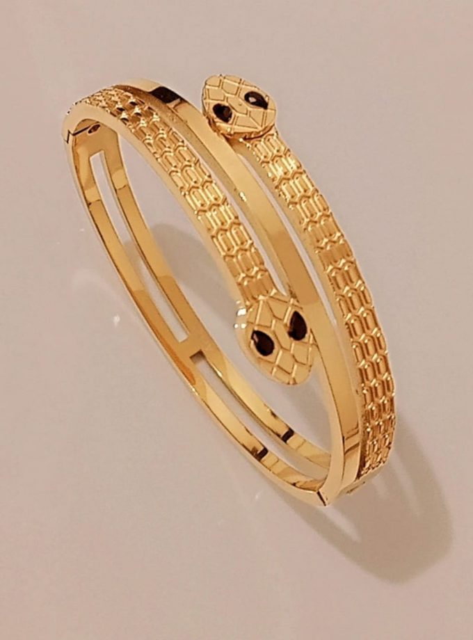 Bracelets double serpent en acier inoxydable