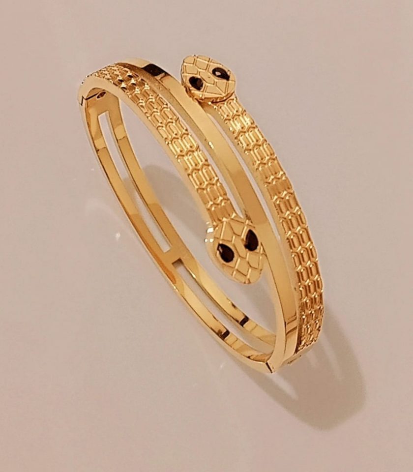 Bracelets double serpent en acier inoxydable