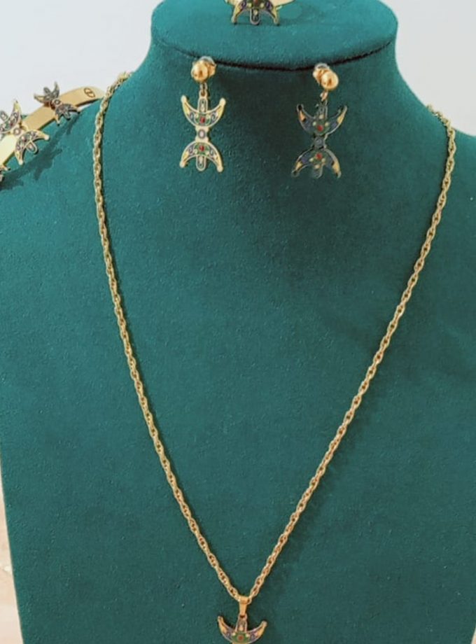 Parure complète signe Amazigh en acier inoxydable